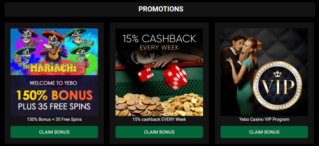 Yebo casino promotions