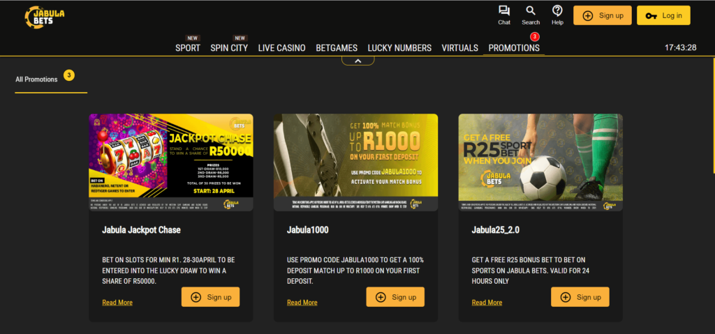 Jabula Bets Casino promotions