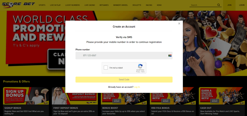 How to register at Scorebet Casino