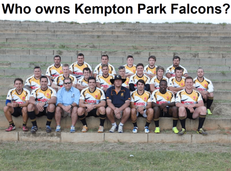 Who is the owner of Falcons rugby team Kempton Park?