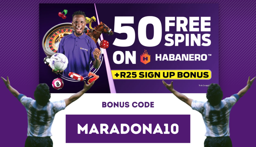 Hollywoodbets bonus code Maradona10 for sport betting