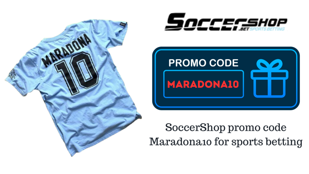 SoccerShop promo code Maradona10 for sports betting