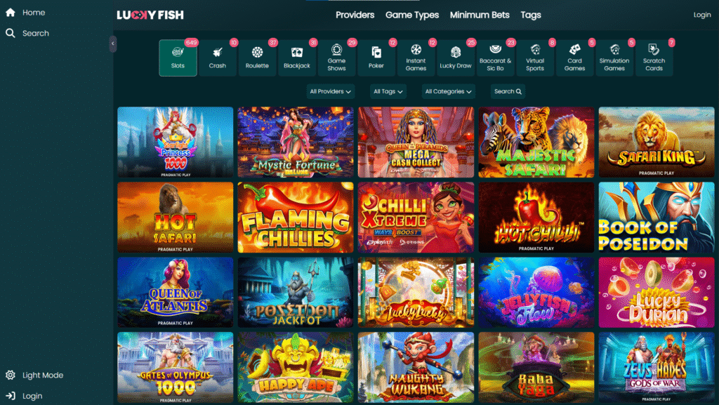 Overview of the Slot Games Available in Lucky Fish Betting