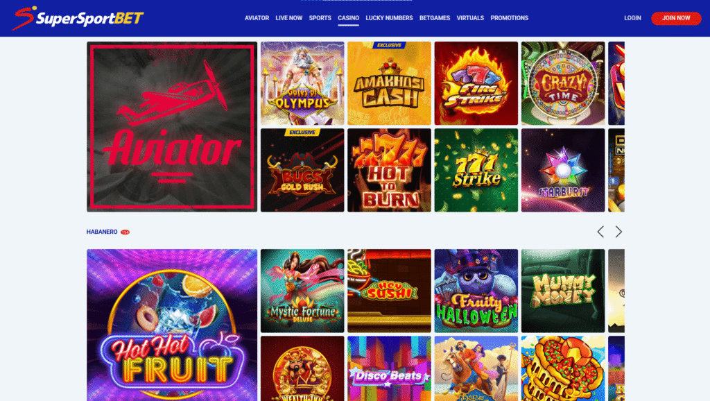 Overview of the Slot Games Available in Super Sport Bet South Africa