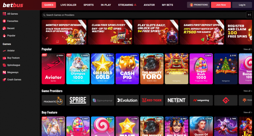 Overview of the slot games available on EasyBet