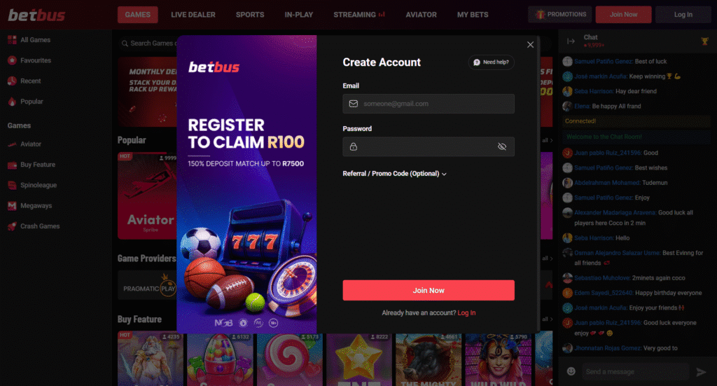 Step-by-step guide for the registration process in Betbus